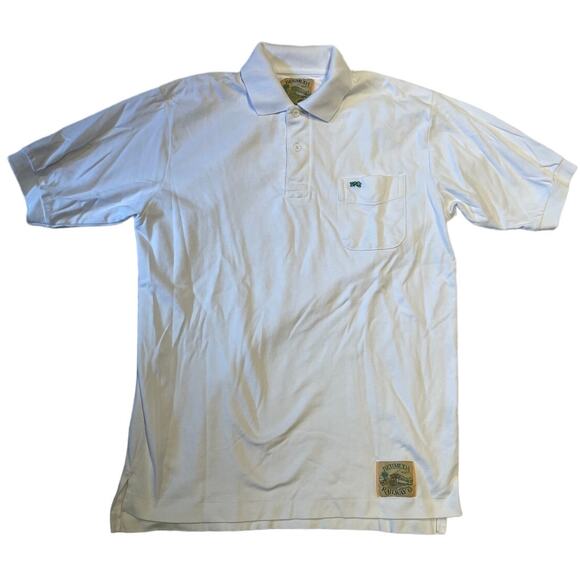 Vintage  Bermuda Railway  100% Cotton Medium White Polo Shirt - Picture 1 of 7